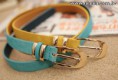 Cinto Liso Buckle Azul ou Apricot