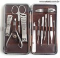 Kit com 12 Peças em Aço Inox para Cuidado com as Unhas - FRETE GRÁTIS